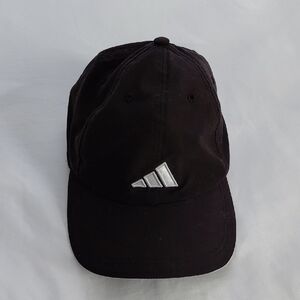 Adidas Black and Silver Logo Cap